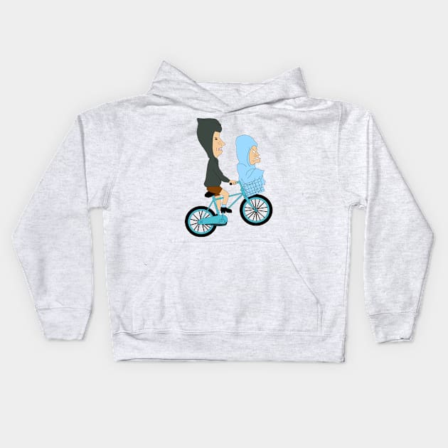 Beavis Butthead And Bike Kids Hoodie by Comicollogy